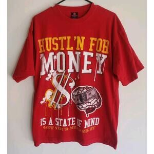 Icedout Clothing Co. By Selah Co. Hustl'n For Money T-Shirt Mens Large Red 0444